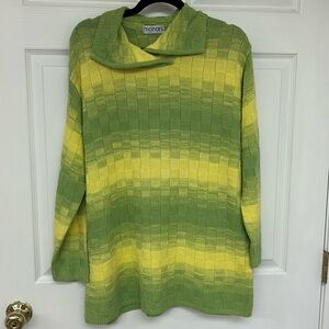 Monari Y2K Made In Italy Lime and Yellow Sweater Size 12